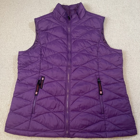 Canada Weather Gear Jackets & Blazers - Canada Weather Gear Women's 1X Puffer Quilted Vest Purple Soft Full Zip